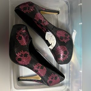 Iron Fist Sequin Skull Heels